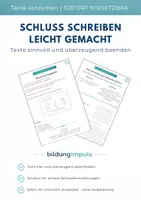 Vorschau - Arbeitsblätter - Schluss schreiben leicht gemacht – Schritt für Schritt zum gelungenen Textabschluss - Deckblatt