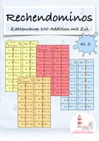 Vorschau - Stationenlernen - ZR 100 Addition mit ZÜ Spiel Rechendominos - Deckblatt