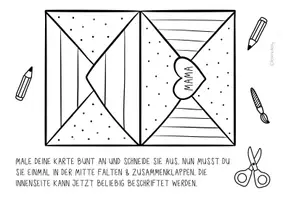 Vorschau - Mal- und Bastelvorlagen - Muttertags Karten Ausmalen & Basteln - Kunst für den Muttertag - Seite 3