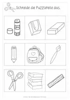 Vorschau - Arbeitsblätter - Lausch-Puzzle | Schulsachen | Hörverstehen | zweifach differenziert - Seite 1