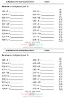Vorschau - Arbeitsblätter - Multiplikation mit Dezimalzahlen Level 3 - Deckblatt