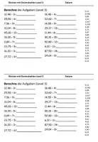 Vorschau - Arbeitsblätter - Division von Dezimalzahlen Level 3 - Deckblatt