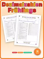 Vorschau - Arbeitsblätter - Dezimalzahlen: Mathe Arbeitsblätter Klasse 5-6 Frühling - Deckblatt