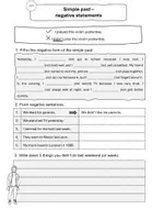 Vorschau - Arbeitsblätter - Simple Past - negative sentences - Seite 1