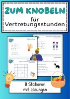 Vorschau - Arbeitsblätter - Mathe: Knobelaufgaben (optimal für Vertretungsstunden) - Deckblatt