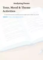 Vorschau - Unterrichtsreihen - Analyzing Poems: Tone, Mood & Theme Activities | Full Unit + AFB Tasks (Grades 7–10) - Deckblatt