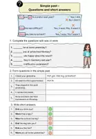 Vorschau - Arbeitsblätter - Simple Past - Questions with Did/Was/Were - Deckblatt