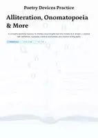 Vorschau - Unterrichtsreihen - Poetry Devices Workbook: Alliteration, Onomatopoeia & More | Worksheets & Creative Writing (Grades 6–9) - Deckblatt