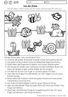 Vorschau - Arbeitsblätter - Lesen und Malen – Frühling und Sommer Wiesentiere (Klasse 1, 2, 3, 4) - Seite 2