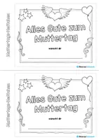 Vorschau - Mal- und Bastelvorlagen - Mini-Heftchen zum Muttertag (11 Seiten) - Seite 1