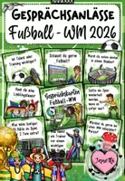 Vorschau - Spiele - Fußball WM 2026 Gesprächskarten | Sprechen & DaZ | Klasse 1–4 | 48 Impulskarten für die Grundschule - Deckblatt