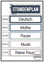 Vorschau - Poster - Tagestransparenz Boho Blau | Klassenzimmer Deko | Stundenplan - Seite 2