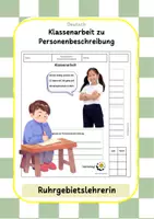 Vorschau - Klassenarbeiten - Klassenarbeit - Personenbeschreibung Klasse 3-4 differenziert - Deckblatt