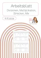 Vorschau - Arbeitsblätter - Arbeitsblatt Strecken, Divisionen, Multiplikationen - Deckblatt
