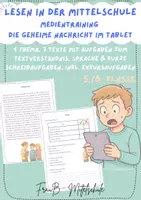 Vorschau - Arbeitsblätter - Lesetraining in der Mittelschule - Medienkompetenz stärken - ein Thema, 3 spannende Texte (Deutsch Klasse 5/6) - Deckblatt