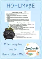 Vorschau - Arbeitsblätter - Hohlmaße - Harry P. Textaufgaben - Deckblatt