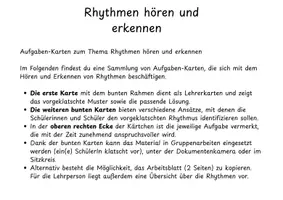 Vorschau - Arbeitsblätter - Rhythmen hören und erkennen Klasse 3/4 - Seite 1
