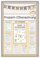 Vorschau - Arbeitsblätter - Lernheft Prozent- und Zinsrechnen - Deckblatt
