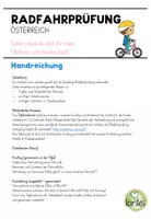 Vorschau - Arbeitsblätter - Tafelmaterial zur Radfahrprüfung (Österreich) – Fahrrad, Verkehrszeichen & Arbeitsblätter - Seite 1