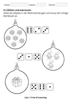 Vorschau - Mal- und Bastelvorlagen - Zählen und verbinden – Zahlenraum 10 (Weihnachten) - Seite 2
