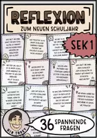 Vorschau - Aufgabenkarten - Reflexion Schuljahresbeginn - Deckblatt