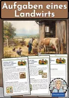 Vorschau - Arbeitsblätter - Aufgaben eines Landwirts – Arbeiten auf dem Bauernhof einfach erklärt - Deckblatt