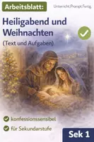 Vorschau - Arbeitsblätter - Arbeitsblatt für Heilig Abend/ Weihnachten (für Religion und Ethik) - Deckblatt