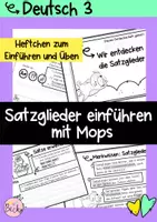 Vorschau - Arbeitsblätter - Satzglieder mit Mops (Heft zum Einführen und Üben) - Deckblatt
