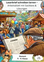 Vorschau - Arbeitsblätter - Leserbrief schreiben – Deutsch Klasse 5/6 - Deckblatt