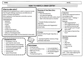 Vorschau - Merkblätter - How to write a diary entry - Seite 1
