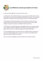 Aperçu - Préparation de séance / Séance complète - Les contrats de travail (A1/A2) - Page de couverture