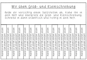 Vorschau - Arbeitsblätter - Groß-/Kleinschreibung üben - Abreißzettel - Seite 2