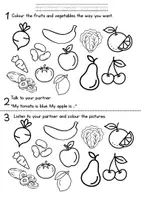 Vorschau - Arbeitsblätter - fruits and vegetables_listen and colour_Partnerarbeit - Deckblatt
