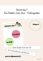 Vorschau - Spiele - Frühling - Lesematerial - Klasse 1/2 - Deckblatt