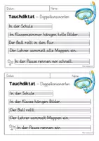 Vorschau - Arbeitsblätter - Tauchdiktat - Wörter mit Doppelkonsonanten - Klasse 2 - Seite 1