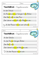 Vorschau - Arbeitsblätter - Tauchdiktat - Wörter mit Doppelkonsonanten - Klasse 2 - Seite 3