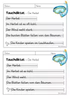 Vorschau - Arbeitsblätter - Tauchdiktat Herbst - Klasse 1/2 - Rechtschreibung üben - Seite 1