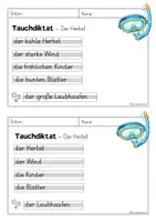 Vorschau - Arbeitsblätter - Tauchdiktat Herbst - Klasse 1/2 - Rechtschreibung üben - Seite 2