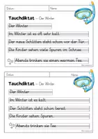 Vorschau - Arbeitsblätter - Tauchdiktat - Winter - Klasse 1/2 - Rechtschreibung üben - Seite 1