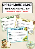 Vorschau - Poster - Sprachliche Bilder - Merkplakate - Personifikation, Vergleich & Metapher | Kl. 5/6 - Deckblatt