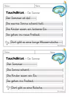 Vorschau - Arbeitsblätter - Tauchdiktat Sommer Klasse 2 - Rechtschreibung üben - Seite 1
