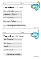 Vorschau - Arbeitsblätter - Tauchdiktat Sommer Klasse 2 - Rechtschreibung üben - Seite 2