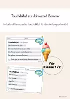Vorschau - Arbeitsblätter - Tauchdiktat Sommer Klasse 2 - Rechtschreibung üben - Deckblatt