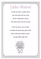 Vorschau - Arbeitsblätter - Muttertagsgedichte mit Ausmalbildern 2+3 Klasse VS/GS - Seite 3