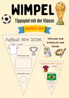 Vorschau - Poster - WM 2026 Tippspiel Wimpel Weltmeisterschaft Fußball - Deckblatt