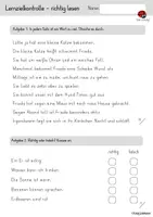 Vorschau - Arbeitsblätter - Lernzielkontrolle richtig lesen - Klasse 2 - Seite 1