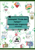 Vorschau - Stationenlernen - Lesespiel Finde den Fehler - gesund und ungesund - Deckblatt