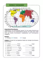 Vorschau - Arbeitsblätter - Atlasarbeit - Das Gradnetz Kartenarbeit Arbeitsblatt Klasse 5–7 – Koordinaten bestimmen (Erdkunde) - Seite 3
