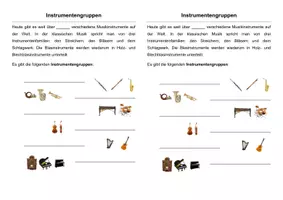 Vorschau - Arbeitsblätter - Instrumentengruppen Überblick - Deckblatt