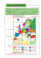 Vorschau - Arbeitsblätter - Atlasarbeit Übungen Klasse 5–7 – Aufbau einer Karte - Karten lesen und auswerten (Erdkunde Arbeitsblatt) - Seite 1